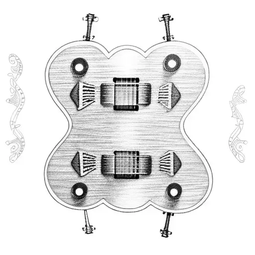 guitar and strings tattoo design idea