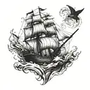 Create a tattoo design symbolizing determination and leadership, inspired by the concept of 'Burn the Ships.' I envision tattoo design idea