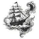 Create a tattoo design symbolizing determination and leadership, inspired by the concept of 'Burn the Ships.' I envision tattoo design idea