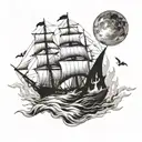 Create a tattoo design symbolizing determination and leadership, inspired by the concept of 'Burn the Ships.' I envision tattoo design idea
