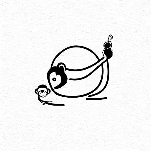 monkey and Duck tattoo design idea