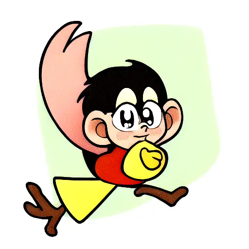 monkey and Duck cartoon  tattoo design idea