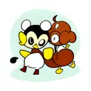 monkey and Duck cartoon  tattoo design idea