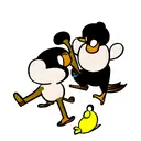 monkey and Duck cartoon  tattoo design idea