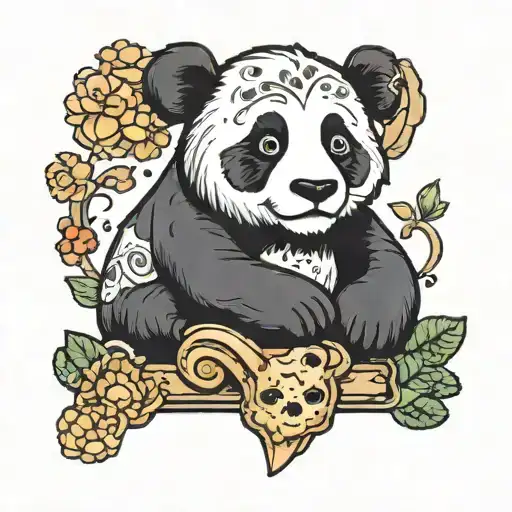 Crumbl Cookie, panda bear tattoo design idea