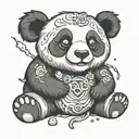 Crumbl Cookie, panda bear tattoo design idea