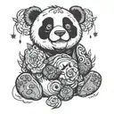 Crumbl Cookie, panda bear tattoo design idea