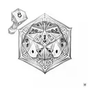 dnd dice sword  tattoo design idea