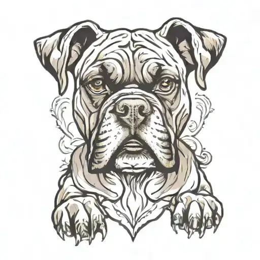 boxer dog tattoo design idea