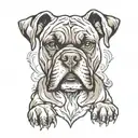 boxer dog tattoo design idea