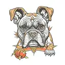 boxer dog tattoo design idea