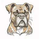 boxer dog tattoo design idea