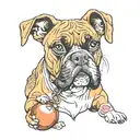 boxer dog tattoo design idea