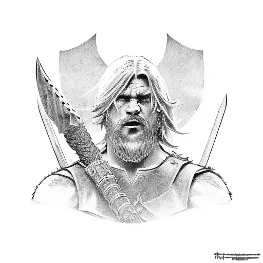 Thorfinn fighting Askaladd tattoo design idea