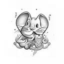 tom and jerry  tattoo design idea