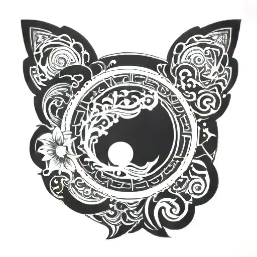 An infinite loop design incorporating Sanskrit symbols tattoo design idea