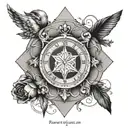 celestial; Roman numerals; May 25; simple tattoo design idea
