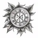celestial; Roman numerals; May 25; simple tattoo design idea
