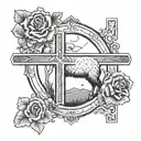 minimalistic design featuring a a cross with the words "fear the lamb" written inside the horizatal section of the cross tattoo design idea