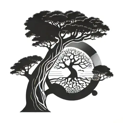 baobab tree of life tattoo design idea