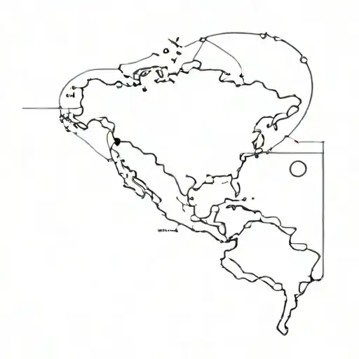 Incorporate a map of South America into an infinity sign, symbolizing your love for both travel and astrology tattoo design idea