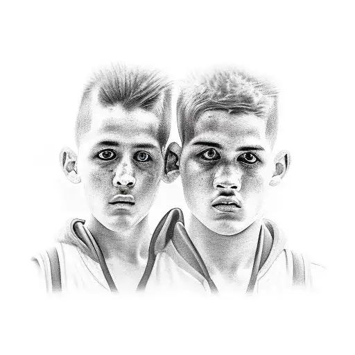 twins, brothers, sons, basketball,  football tattoo design idea