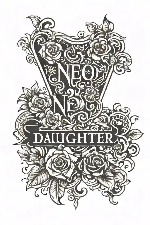 Daughter Name tattoo design idea