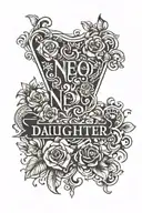 Daughter Name tattoo design idea
