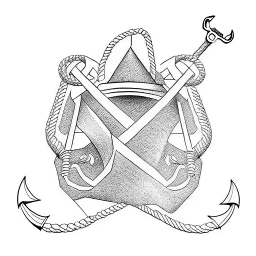 liberty bell with anchor  tattoo design idea
