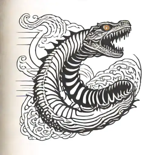 Character beetlejuice sandworm handbook tattoo design idea