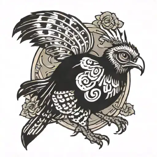 evil zombie like capercaillie tattoo design idea