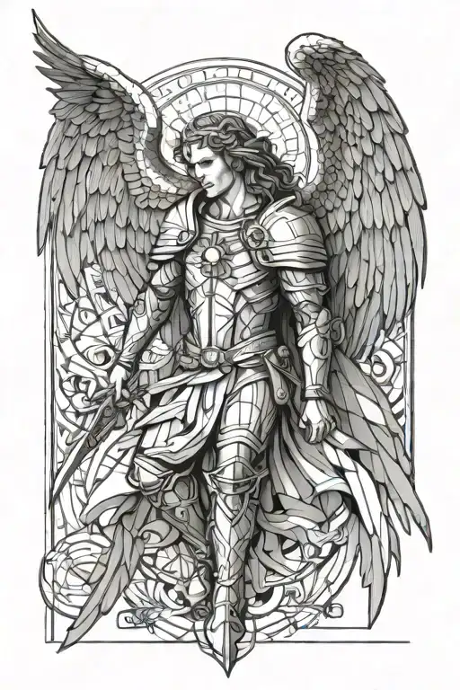St Michael archangel tattoo design idea