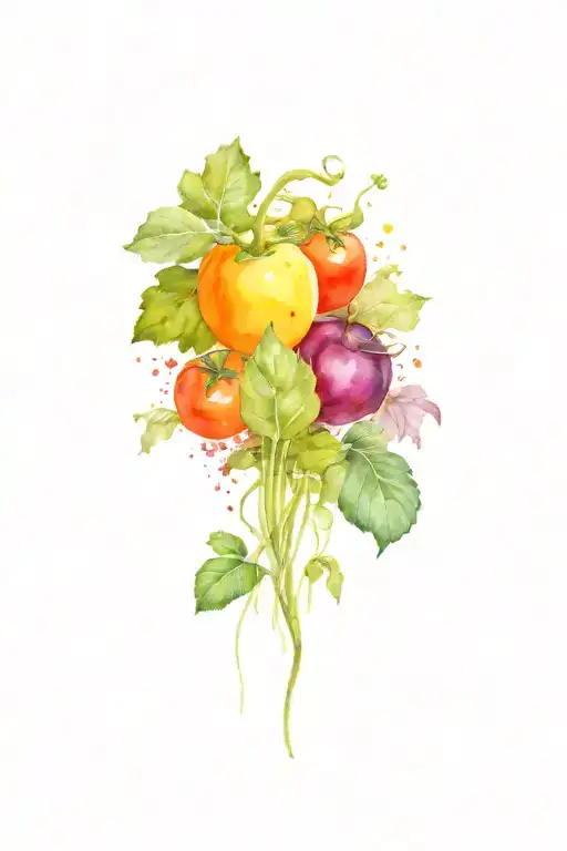 vegetable garden with soil attatched tattoo design idea