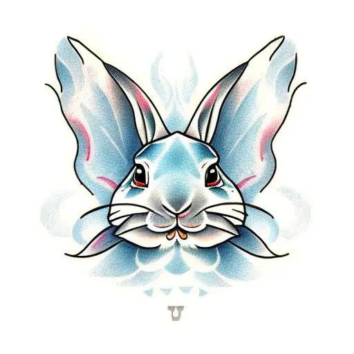 Rabbit tattoo vector design suitable for stickers, logos, and others  14422664 Vector Art at Vecteezy