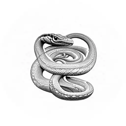 Beautiful fierce snake slithering up for middle finger tattoo design idea