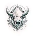Bison christian cross tattoo design idea