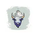 Bison christian cross tattoo design idea