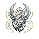 Bison christian cross tattoo design idea
