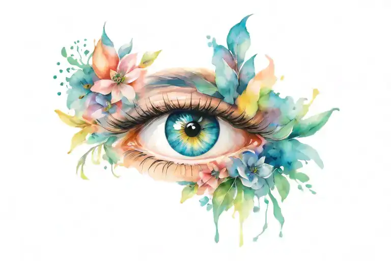 grandma eye surrounded tattoo design idea
