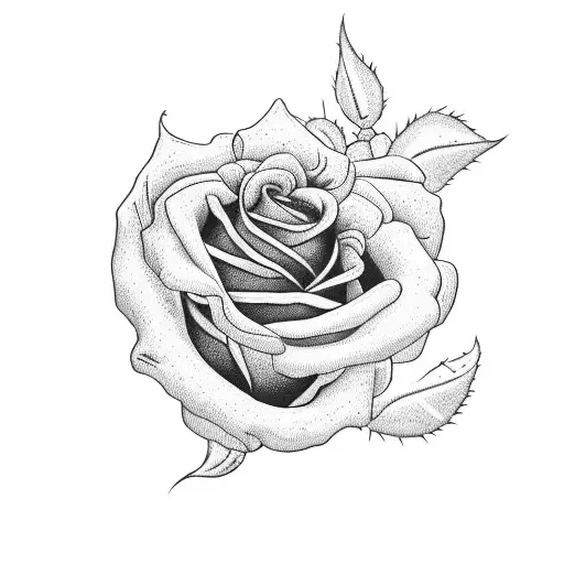 smoldering rose thornbush tattoo design idea