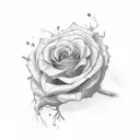 Shmily in rose stem  tattoo design idea