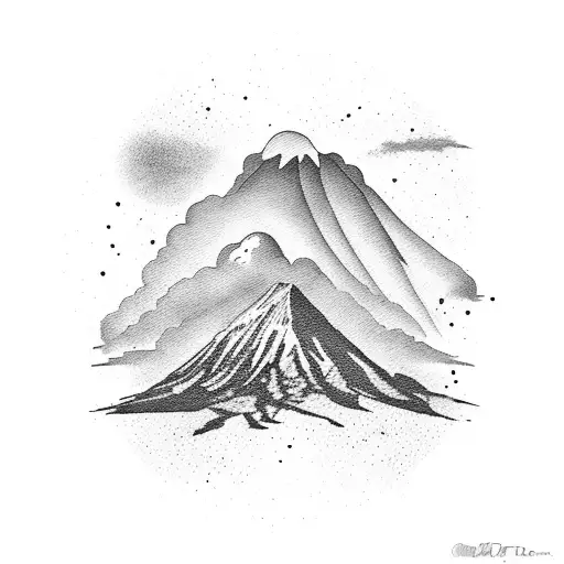 tenerife island map with palm tree and the Teide mountain tattoo design idea