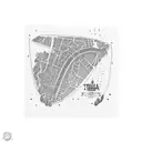 tenerife island map from sky with palm tree, flip flop and surfboard tattoo design idea