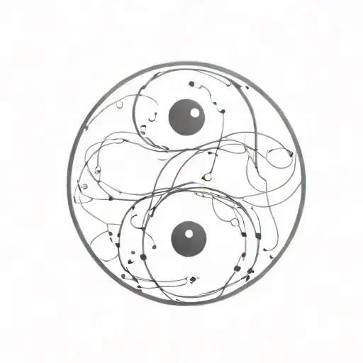 ying Yang symbol with question marks  tattoo design idea