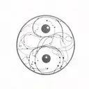 ying Yang symbol with question marks  tattoo design idea