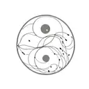 ying Yang symbol with question marks  tattoo design idea