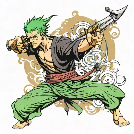 roronoa zoro one piece tattoo design idea