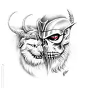 war between ares and athena tattoo design idea