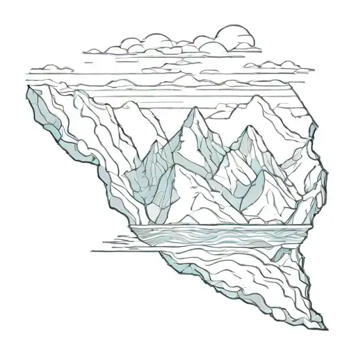 Iceberg spelling Arctic tattoo design idea