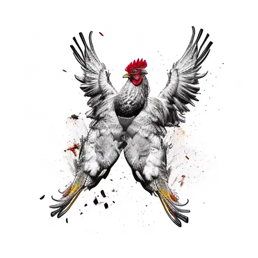 chicken wings, movies and ribs tattoo design idea